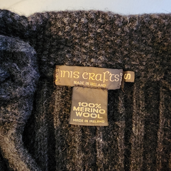 Aran Crafts Dark Gray Cable Knit Cardigan - Picture 3 of 6